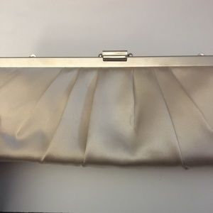 Jessica McClintock Champagne Satin Clutch